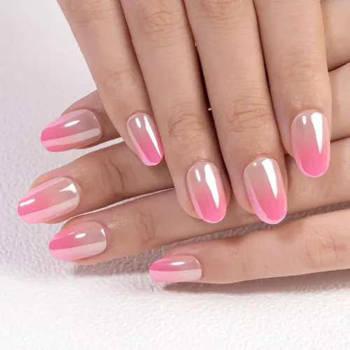 Vista 13 de Curvlife Uñas postizas a presión de almendra mediana, punta francesa negra dorada con pegamento, longitud media, color negro mate con borde de línea