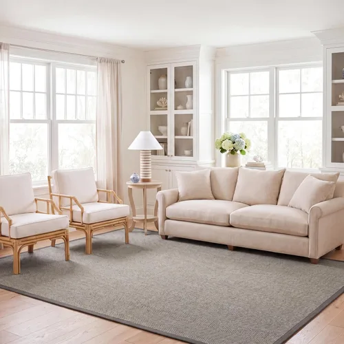 Vista 7 de SAFAVIEH Natural Fiber Collection NF444A - Alfombra decorativa de 2 pies 6 pulgadas x 4 pies, diseño de sisal de espiga de borde de espiga, fácil
