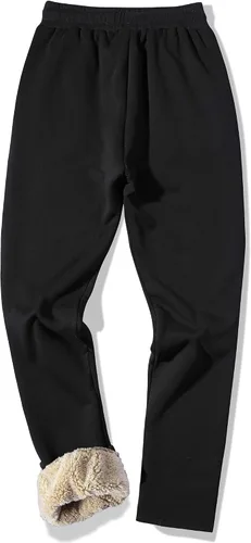 Vista 3 de MACHLAB Pantalones deportivos térmicos de forro polar para hombre, pantalones de chándal gruesos y cálidos para invierno