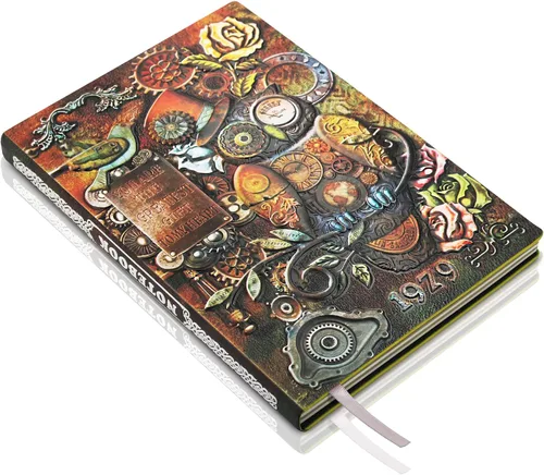 Vista 10 de DND - Cuaderno de diario de mazmorras y dragones, diario de cuero en relieve 3D con papel rayado, accesorios DND, regalos DND para mujeres, hombres