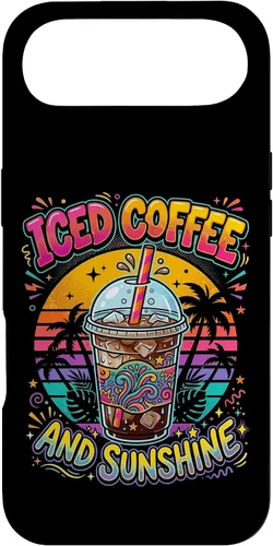 Vista 27 de Iced Coffee Sunshine Palm Trees Retro Summer Drink Case for iPhone 17
