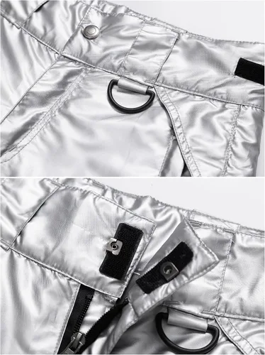Vista 4 de CREATMO US Pantalones de nieve para mujer, baberos de esquí, impermeables, aislados, invierno y snowboard