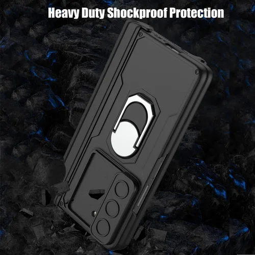 Vista 7 de Funda para Samsung Galaxy Z Fold 5 con protección magnética de bisagra, soporte de anillo y soporte para bolígrafo S, funda resistente a prueba