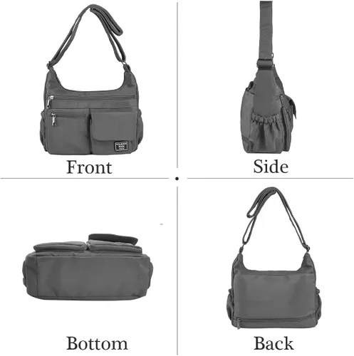 Vista 4 de VOLGANIK ROCK Bolsos cruzados para mujer bolso de hombro de viaje RFID impermeable bolso de mensajero casual de nailon