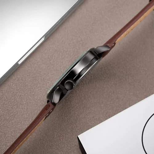 Vista 6 de TOMI Reloj de pulsera de cuarzo para hombre de moda para negocios, regalos para hombres, estudiantes, mujeres, él, novio