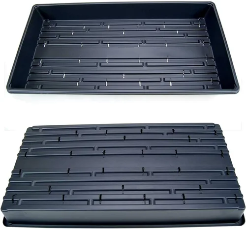 Vista 2 de Bandejas para germinar plantas (CON orificios de drenaje) – 20" x 10" – bandejas perfectas germinadoras de semillas de jardín: para semilleros