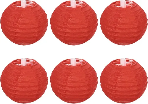 Vista 10 de PATIKIL Faroles de papel de 4 pulgadas, paquete de 6 pantallas redondas plegables para colgar para bodas, hogar, fiestas, festivales, celebraciones