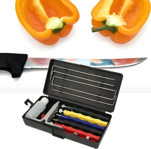 Vista 6 de Kit de afilador de cuchillos de ángulo fijo, sistema de afilado de cocina para uso doméstico con fácil control de ángulo