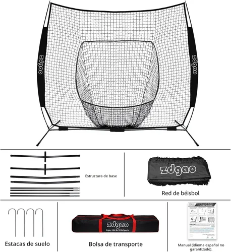 Vista 5 de 7x7FT Baseball Net for Any Skill Level Players to Batting&Hitting&Pitching Complete Set-Net&Carry Bag&Ground Stake(Stable&Portable);Tear-resistant