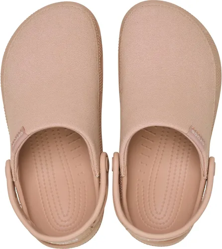Vista 2 de Crocs Zuecos clásicos de lona elaborados unisex para hombres y mujeres Caramelo rosa