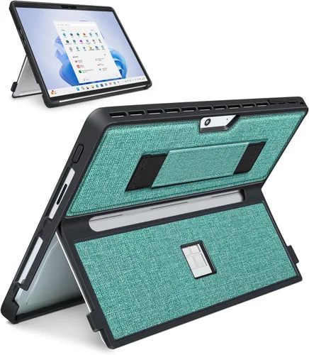 Vista 21 de Funda para Microsoft Surface Pro 11/10/9/8 de 13 pulgadas, con cubierta de soporte, correa de mano, funda resistente todo en uno compatible con Negro