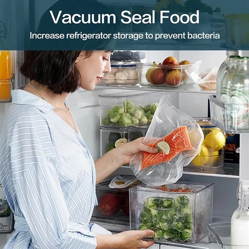Vista 5 de Bolsas al vacío para alimentos sellador al vacío alimentos frescos de larga duración 20+11.0 in*236.2 in Rolls/lote Bolsas para envasador al vacío