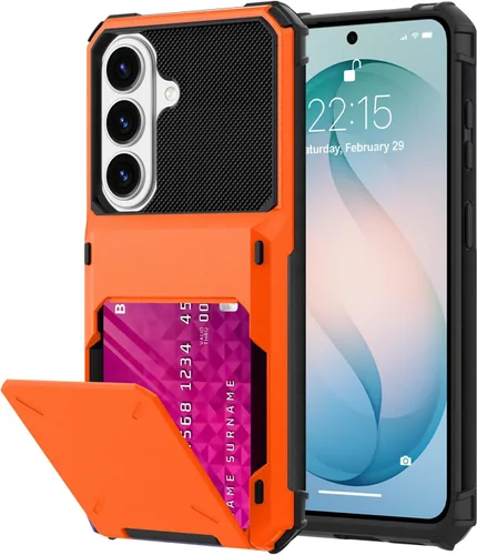Vista 14 de Funda tipo cartera para Samsung Galaxy S22 con ranura para 2 tarjetas de crédito Funda a prueba de golpes Hybrid Heavy Duty Protection Armor Funda