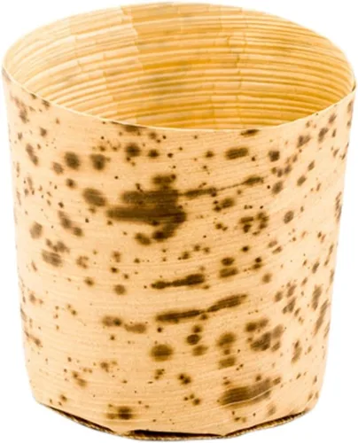 Vista 2 de Restaurantware Vasos desechables de 2 onzas para aperitivos, 200 mini ramequines de bambú, sostenibles para alimentos calientes y fríos, todas
