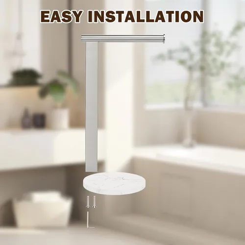 Vista 8 de Soporte para toallas de mano para baño, toallero de mano en forma de L, toallero de cocina, organizador de encimera, material de acero inoxidable