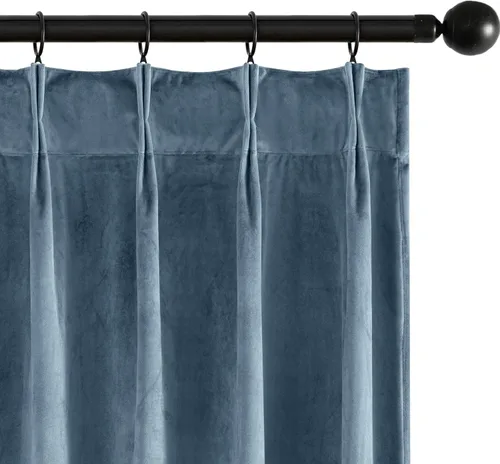 Vista 25 de MIULEE Cortinas opacas plisadas de terciopelo azul marino, 40 x 96 pulgadas