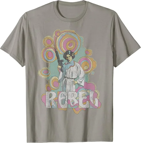 Vista 2 de Star Wars Camiseta de princesa Leia Retro Rebel, Gris