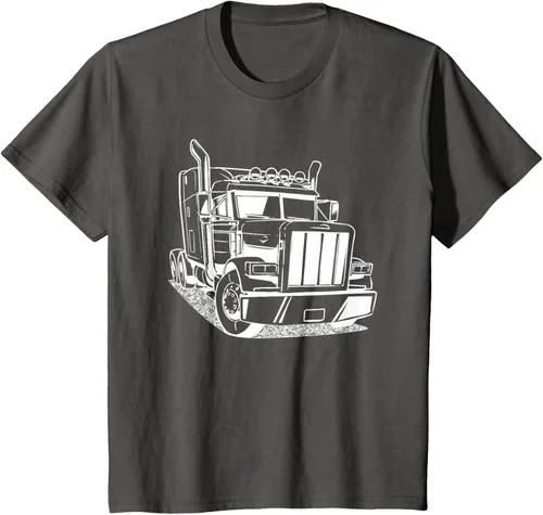 Vista 73 de Diesel Big Rig 18 Wheeler - Camiseta de camionero para camionero, Negro, S