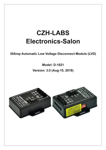 Vista 4 de Módulo de desconexión de bajo voltaje LVD. Bloque de terminales de montaje en panel ABS negro de 12 V/30 amperios