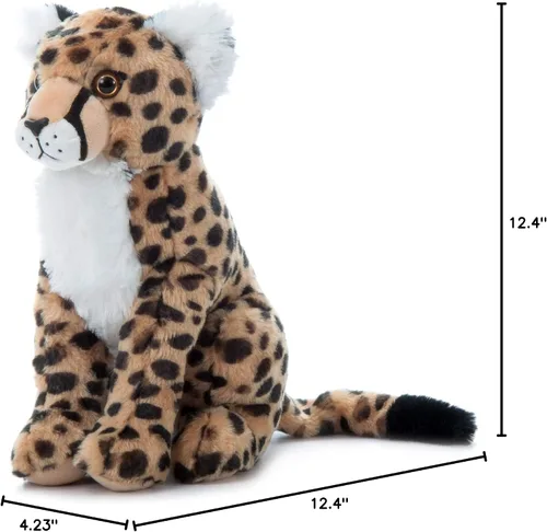 Vista 11 de The Petting Zoo Peluche de guepardo, regalos para niños, animales salvajes del zoológico Onez, juguete de peluche de guepardo de 12 pulgadas