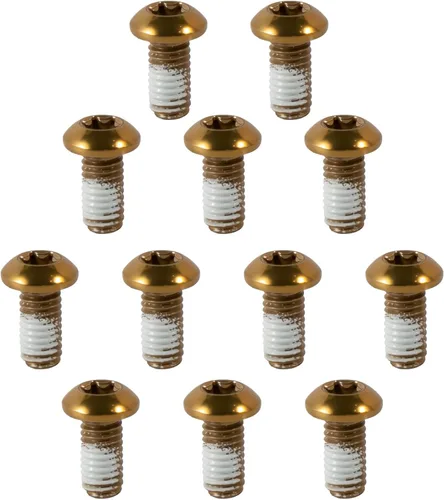 Vista 2 de chooee Pernos de rotor de freno de disco, tornillos de rotor de bicicleta M5x10mm para bicicleta de montaña MTB, oro de acero T25.