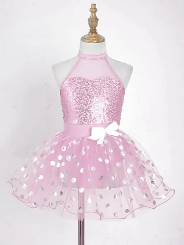 Vista 94 de CHICTRY Vestido tutú de ballet con lentejuelas brillantes para niñas y niñas, moderno disfraz de baile latino de jazz