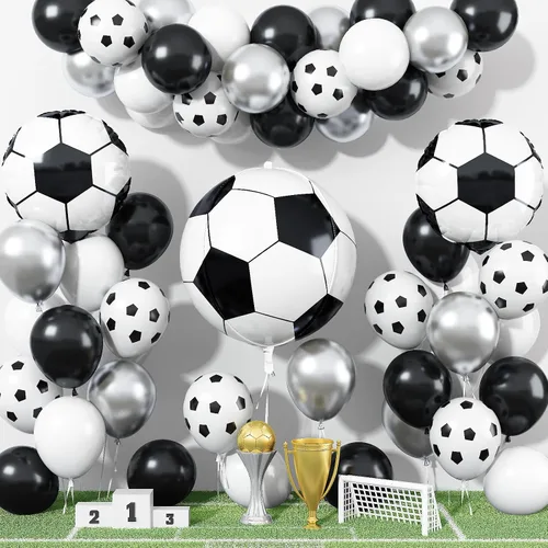 Vista 28 de Globos negros y dorados de graduación con globos de aluminio de graduación, globos metálicos de color negro, blanco, arena, beige, dorado