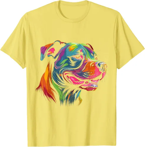 Vista 40 de Pit Bull Mom Dog Lover Colorido Artistic Pitbull Owner - Camiseta para mujer, Negro