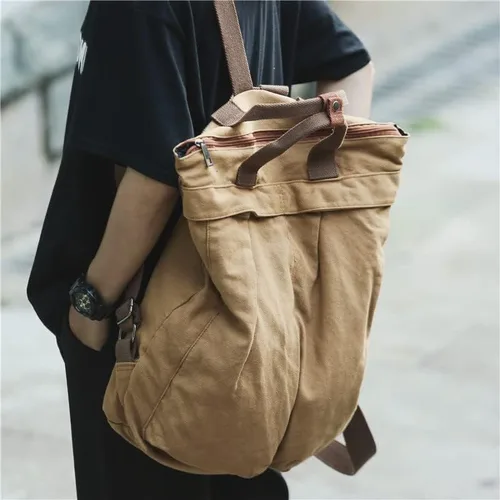 Vista 6 de KARRESLY Mochila vintage para mujer, mochila de lona casual para hombre, Marrón