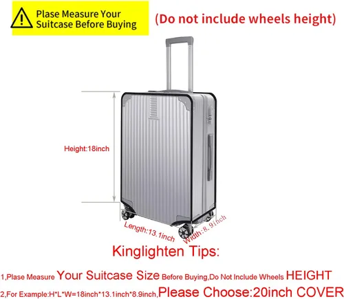 Vista 2 de Kinglighten Funda protectora de equipaje de PVC transparente de plástico para maleta, protectores de viaje para equipaje, Transparente, Viajes