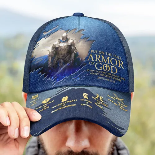 Vista 3 de Jesuspirit - Regalos cristianos para hombres - Gorra clásica de la Armadura de Dios - Regalo para papá en el Día del Padre, Gorra clásica del Hombre