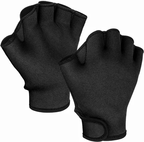 Vista 5 de FitsT4 Sports Guantes de natación con aletas Guantes de natación palmeados Fitness Aeróbico acuático