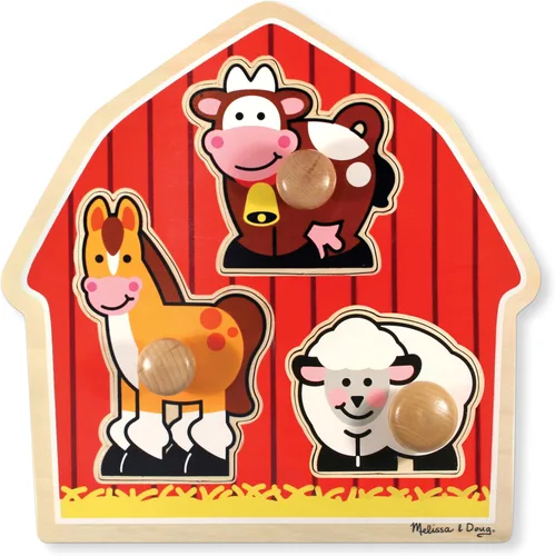 Vista 11 de Melissa & Doug First Shapes - Rompecabezas de pomo jumbo con formas, rompecabezas de clavijas de madera para niños pequeños, juguete educativo