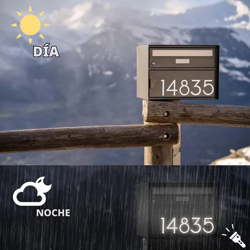 Vista 3 de Adhesivo reflectante de números de buzón de 4 pulgadas (0-9, 5 juegos)