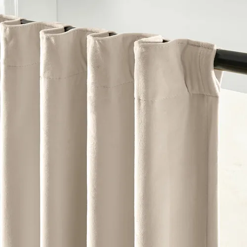 Vista 3 de Lazzzy Cortinas opacas de terciopelo beige de 84 pulgadas de largo con aislamiento térmico para oscurecer la habitación, cortinas forradas de lujo
