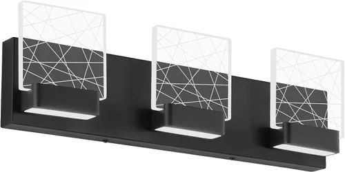 Vista 9 de Aipsun Accesorios de iluminación de tocador de baño negros modernos accesorios de iluminación LED vanidad para baño 4 luces vanidad iluminación 6000