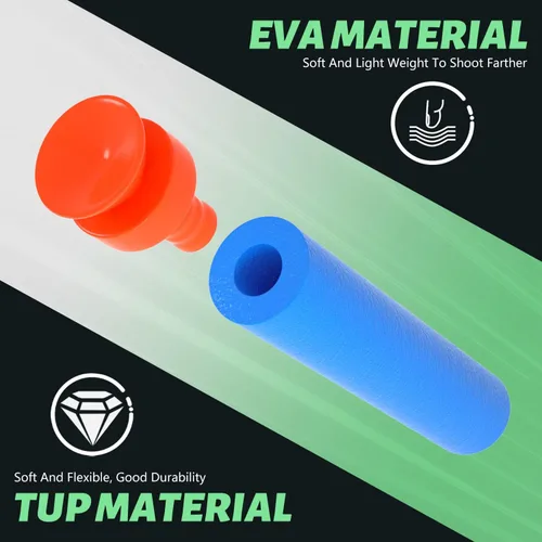 Vista 3 de TORMEN Dardos de succión de repuesto, compatibles con pistolas de juguete Nerf Elite Series Blasters, color azul claro, 100