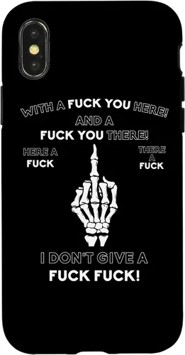 Vista 5 de Skeleton Middle Finger F You Pun Adult Humor Novelty Gifts Case for iPhone 17