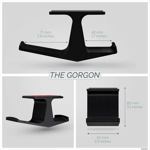Vista 6 de BRAINWAVZ The Gorgon - Under Desk Game Controller & Headphone Holder for XBOX, PS4, PS5, Series One, Steelseries, PC & Most Gamepads & Headsets