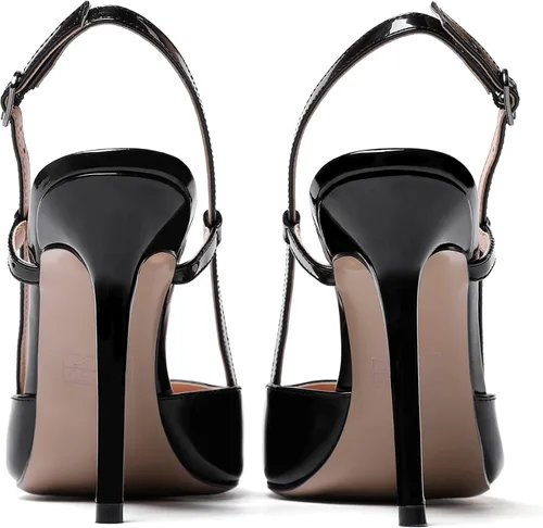 Vista 4 de WAYDERNS - Zapatos de tacón alto con hebilla para mujer