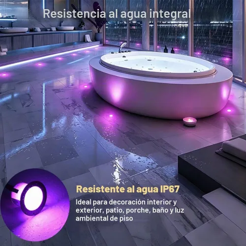 Vista 5 de Sumaote Kit de luces LED para cubierta, carcasa negra, 50 unidades, 1.22 pulgadas, WiFi, control de teléfono inteligente, bajo voltaje, empotrada