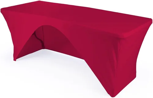 Vista 8 de LA Linen Mantel de elastano con respaldo abierto para mesa rectangular de 6 pies, 72 x 30 x 30 pulgadas, color negro