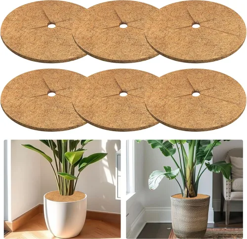 Vista 18 de Legigo 10 piezas Anillos de Mantillo de Fibra de Coco Alfombrilla Protectora de Plantas de Árbol, 6 Pulgadas Anillo de Protección de Árbol de Fibra