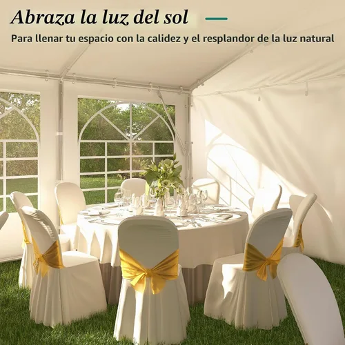Vista 8 de GARTOO Carpa para Fiestas y Cochera de 13' x 26' - Cenador Resistente para Bodas al Aire Libre con 4 Bolsas de Arena, Toldo de Refugio para Eventos