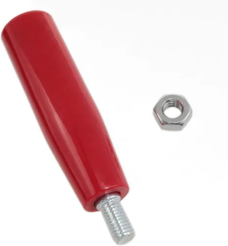 Vista 2 de 1 Uds. M10 roscado mango giratorio roscado rojo mango de mano manivela rueda de mano con tuercas para reparación de muebles, tornos, accesorios