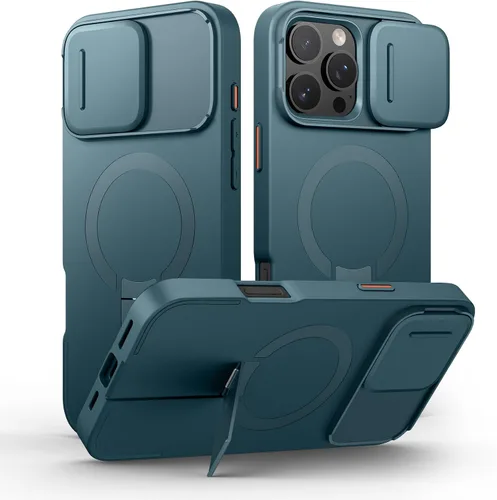 Vista 12 de SURITCH Funda para iPhone Air con cubierta de control de cámara, funda deslizante para cámara y soporte ajustable, compatible con MagSafe, a prueba