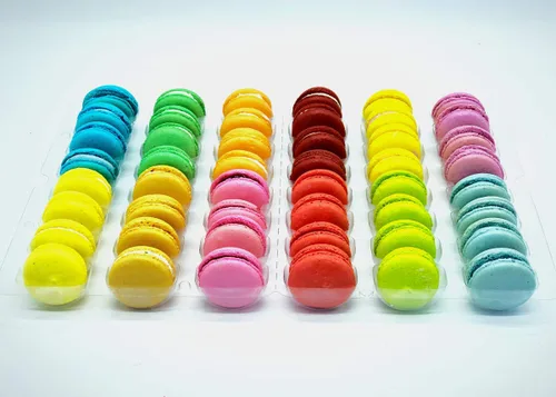 Vista 3 de 12 sombras de Macs Volumen #1 Color afrutado Macarons franceses sin gluten, 48 macarons surtidos
