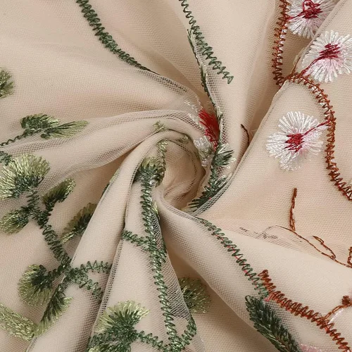 Vista 6 de Vestido de noche de tul con bordado floral para mujer, diseño de ilusión de malla transparente, vintage, cóctel, vestido de fiesta de boda, fiesta