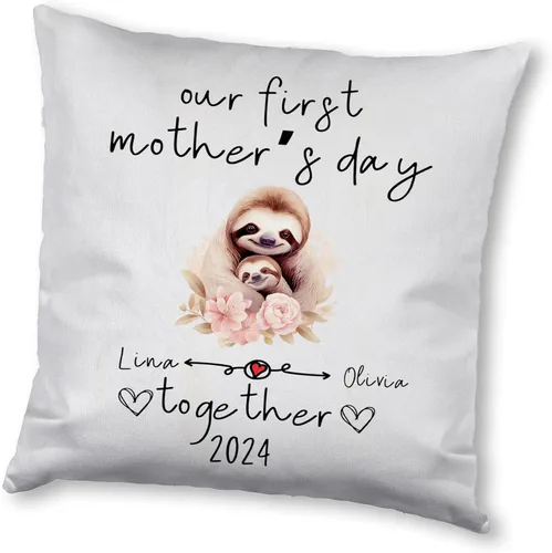 Vista 5 de Sloth Family Mother's Day, Personalised Pillow Case Decor for Home, Present for Mom, Grandmother, for Her Sloth 7