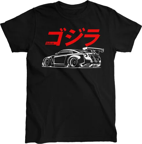 Vista 4 de GTR Skyline R32 R33 R34 R35 Import Camiseta de carreras japonesas Regalo de manga corta de coche de carreras para entusiastas del automóvil